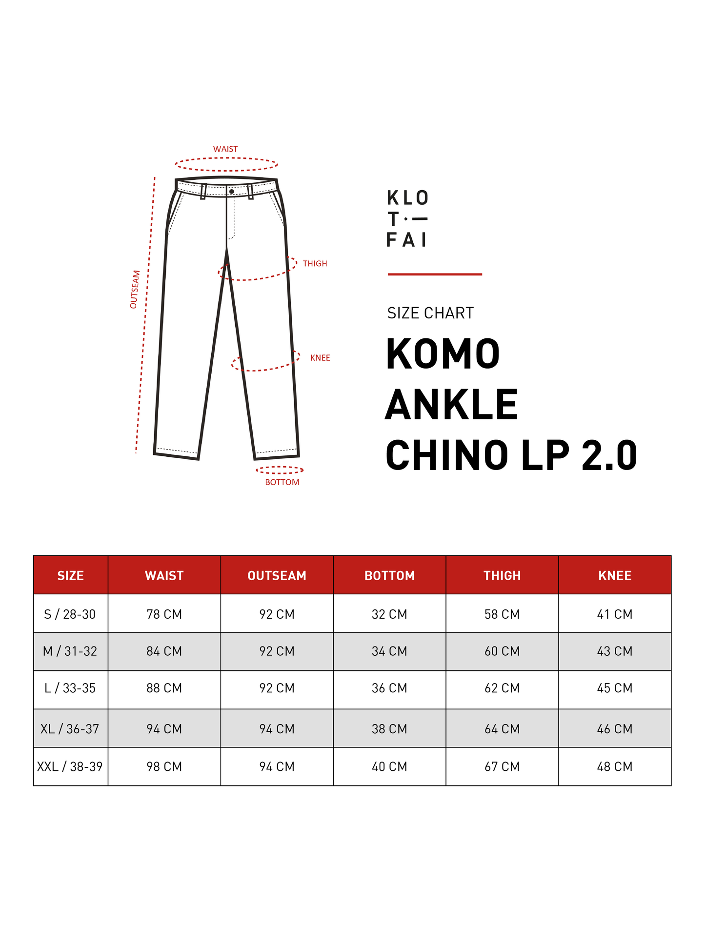 Komo Ankle Chino 2.0 LP - Black